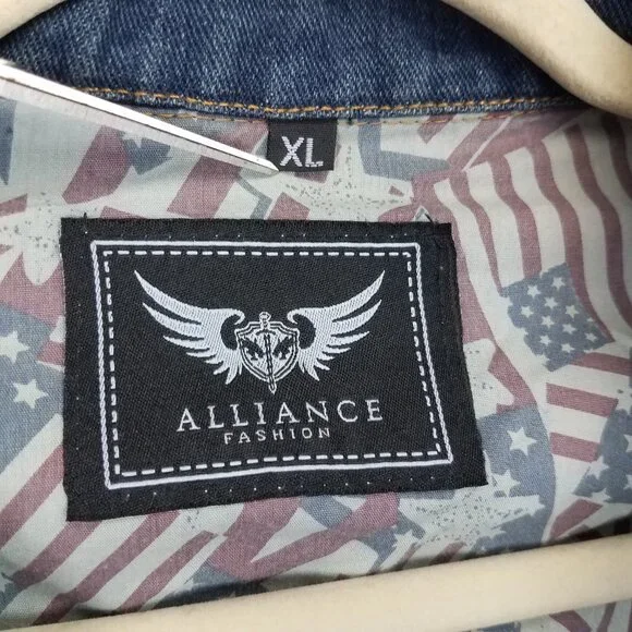 NEW Alliance Men's XL Cotton Denim Jacket in Cowboy Blue NWT - Picture 5 of 10